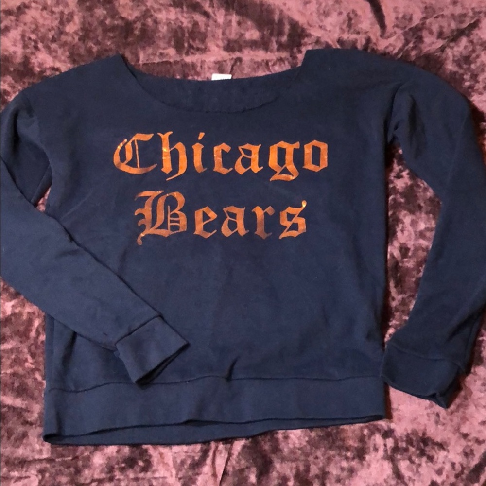 PINK Victoria's Secret Navy and Orange Sweatshirt